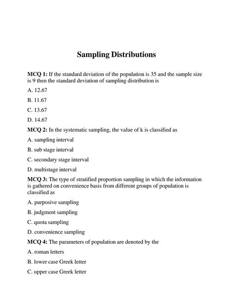 Solution Business Statistics Mcqs Quiz Tests With Answer Keys Sampling