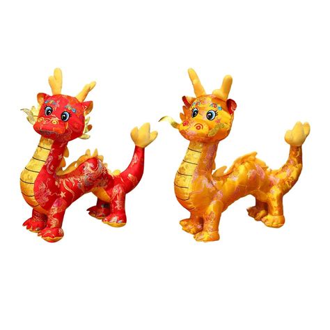 Jouet En Peluche Dragon Chinois D Coratif Mignon Pour Lit Canap Ebay