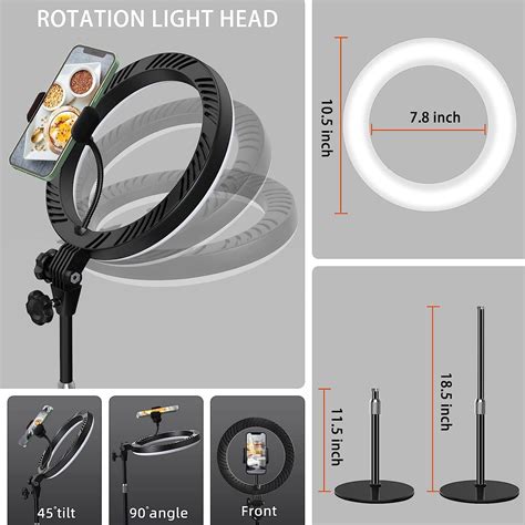 10.5'' Desktop Ring Light with Stand and Phone Holder - Perfect for ...