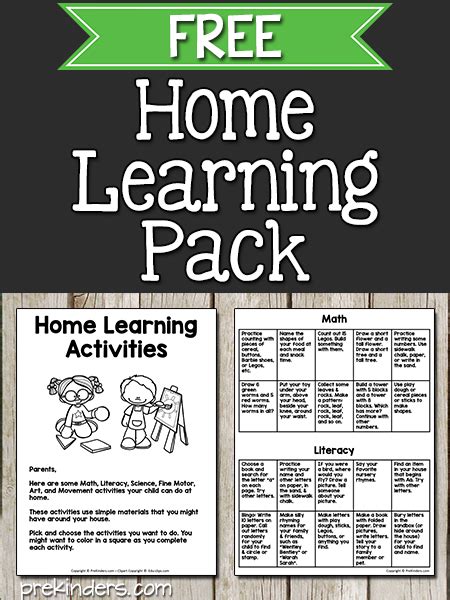 Home Learning for Pre-K - PreKinders Preschool Activities