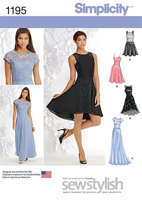 Misses Special Occasion Dress Simplicity Pattern 1195 Sew Essential