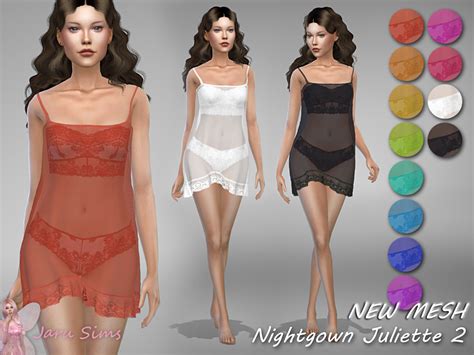 Jaru Sims TSR Featured Artist Nightgown Juliette 2 NEW MESH HQ