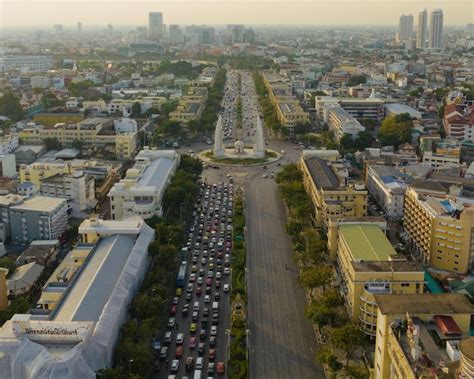 Una Vista A Rea Del Monumento A La Democracia En La Avenida