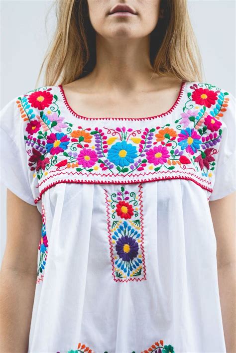 Blusas Bordado Mexicano Mexican Embroidered Dress Mexican Fashion