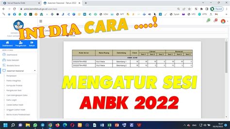 CARA MENGATUR SESI ANBK 2022 YouTube