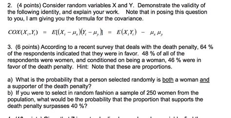 Solved 2 4 Points Consider Random Variables X And Y