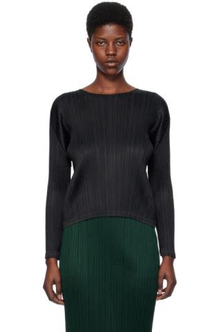 Pleats Please Issey Miyake Black Monthly Colors December Long Sleeve T