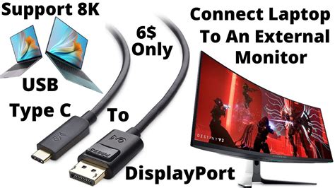 Usb Type C To Dp Cable 8k Support Connecting With Monitor 4k Resolution Youtube