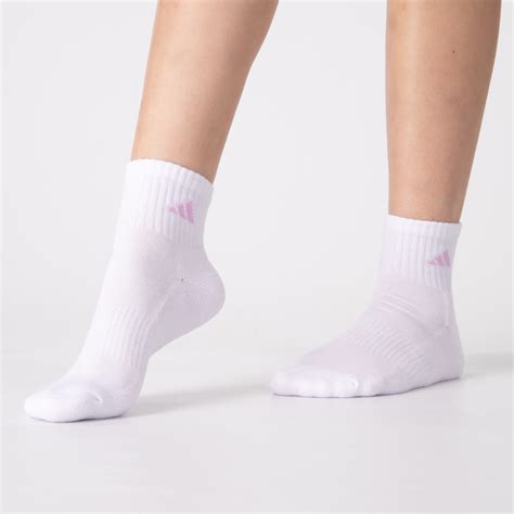 Womens Adidas Quarter Socks 6 Pack White Multicolor Journeys