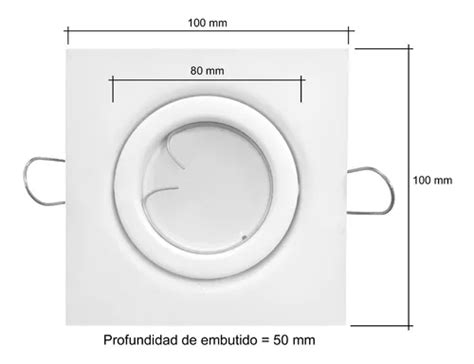 Spot De Embutir Dicroica Blanco Led 7w Cuadrado Dimerizable En Venta En