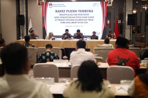 Kpu Kaltim Gelar Rapat Pleno Rekapitulasi Hasil Penghitungan Perolehan