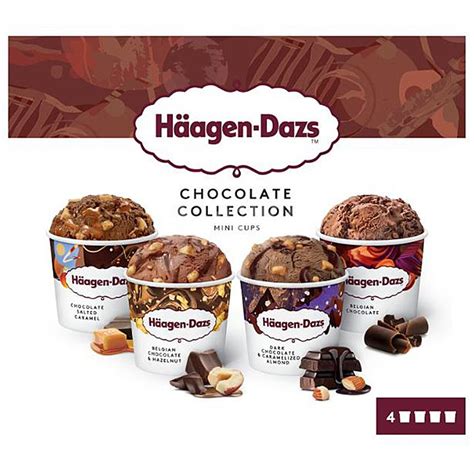 Häagen Dazs Häagen Dazs Mini Helados Chocolate Belga congelado 4 x