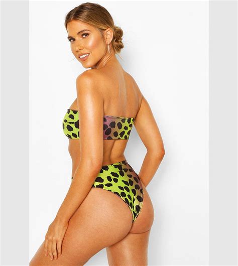 Buy Boohoo Leopard High Waist Bandeau Bikini Set In Multiple Colors Thstreet Kuwait