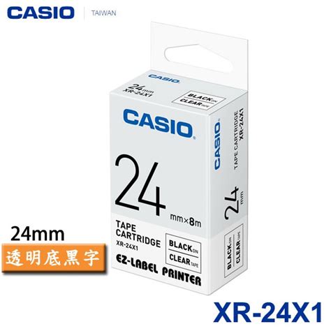 【mr3c】含稅附發票 Casio卡西歐 24mm Xr 24x1 透明底黑字 原廠標籤機色帶 蝦皮購物