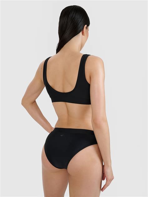Góra od bikini damska czarna F Odzież obuwie i akcesoria sportowe