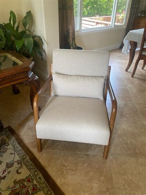 Mainstays Wood Arm Accent Chair Beige