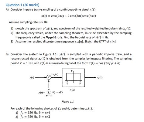 Solved Question 1 20 Marks A Consider Impulse