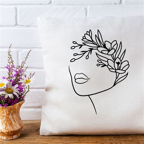 Floral Woman Svg Woman Body Svg Woman With Flower Head Svg Naked Womans Svg Floral Svg Floral