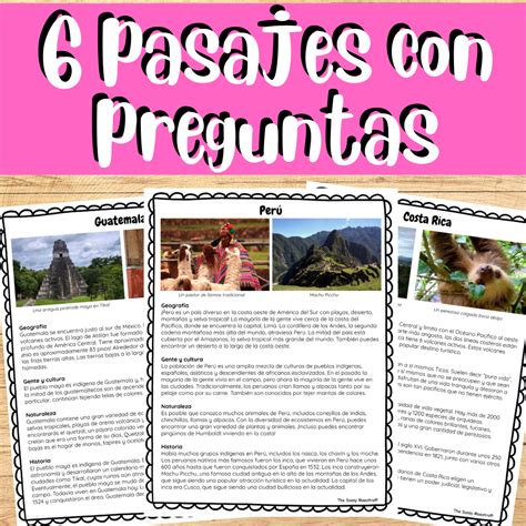 Latin American Countries Reading Passages in Spanish Países ...