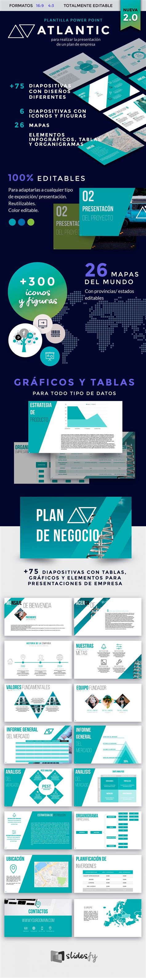 Plantilla Plan de Negocio Atlantic Presentación Power Point de Empresa