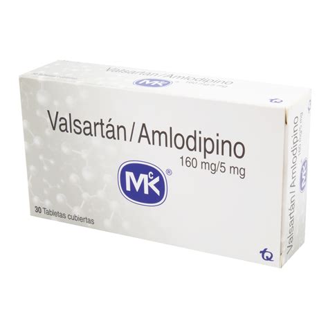 Valsartan Amlodipino 160 5 Mg 30 Tabletas Mk Farmaprime