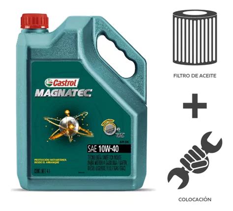 Cambio Aceite Castrol 10w40 Filtro Aceite Colocacion 4l