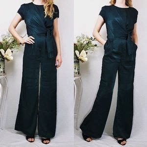 Lulus Pants Jumpsuits Forest Green Let Me Entertain You Satin