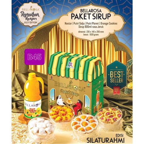 Jual Bellarosa Paket Hampers Lebaran Kue Dan Sirup Isi Toples Kue