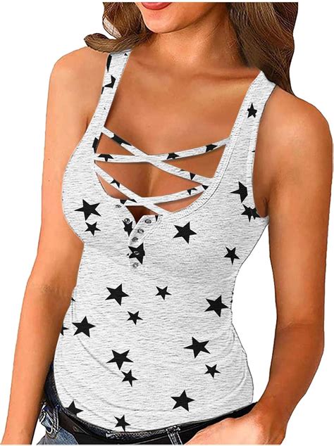 LIEIKIC Frauen Tank Top Sexy Tiefer U Ausschnitt Oberteil Crop Tops für