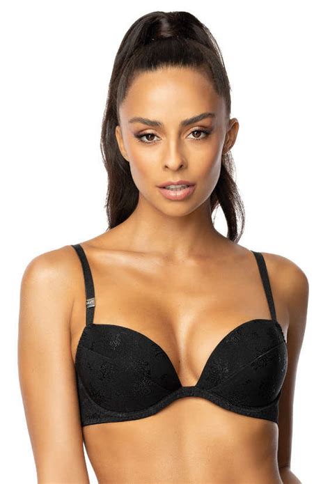 Biustonosz Push Up Czarny Terrie M 0200 1 80D MAT Lingerie Moda