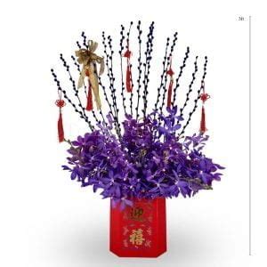 Royal Blue Pussy Willow Arrangement Toh Garden Singapore Orchid Plant Flower Grower