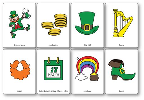 Saint Patrick S Day Vocabulary 32 Printable Flashcards Saint