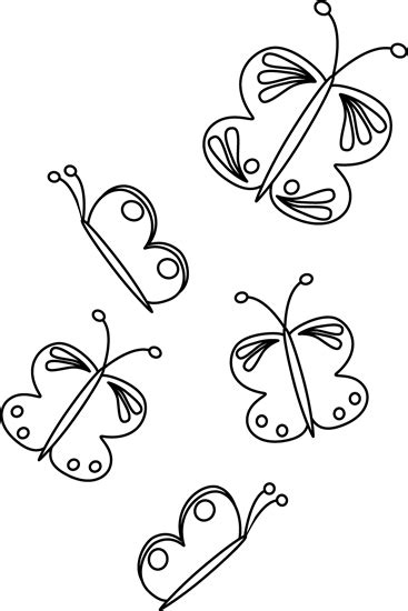 Flying Butterflies Clipart Black And White