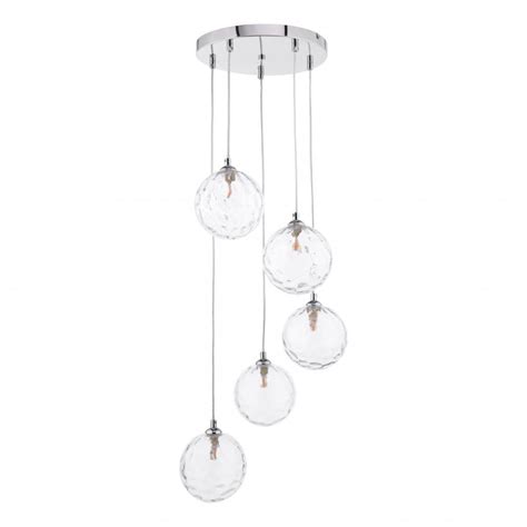 Dar Lighting Federico 5 Light Cluster Ceiling Pendant Light In Polished