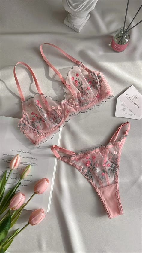 Floral Embroidered Mesh Lingerie Set Artofit