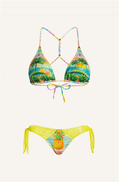 Triangle Bikini Safari Print Size S Brief Flakes Medium Coverage Color