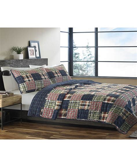 Eddie Bauer Madrona Navy Plaid Quilt Set And Reviews Quilts And Bedspreads Bed And Bath Macys