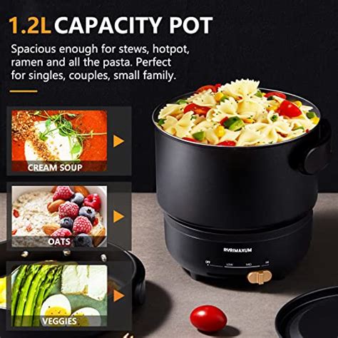Rvrimaxum L Portable Electric Hot Pot With Foldable Handles Non