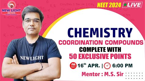 LIVE NEET 2024 CHEMISTRY COORDINATION COMPOUNDS IN ONE SHOT WITH 50