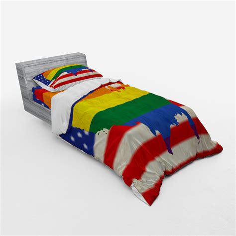 Ambesonne Pride Usa American Flag With Gay Marriage Nationwide Rights And Equality Theme Duvet