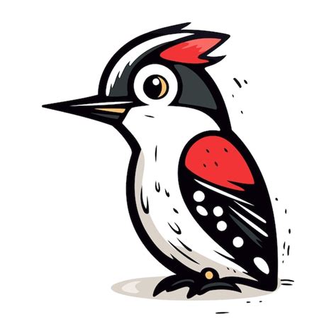 Premium Vector Cute Woodpecker Isolated On White Background Vector Illustration