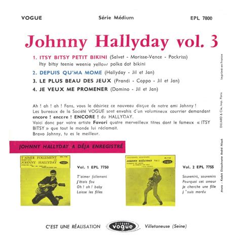 Johnny Hallyday EP N Itsy Bitsy Petit Bikini Vinyle