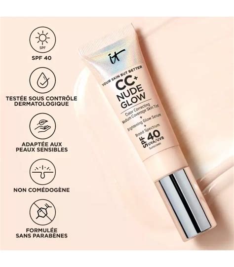YOUR SKIN BUT BETTER CC CREAM NUDE GLOW SPF CC Crème Correctrice illuminatrice IT COSMETICS