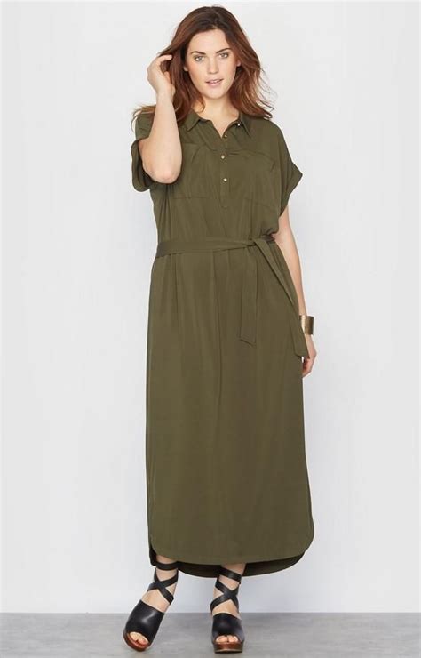Длинное платье сафари большого размера | Модели, Платья, Одежда