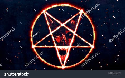 Inverted Pentagram Symbol Face Evil Illustration Stock Illustration ...