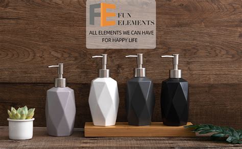 Amazon FE Soap Dispenser 400ml 13 5oz Ceramic Rhombus Lotion