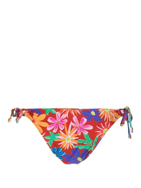 Patbo Aster Floral Print Bikini Brief In Red ModeSens