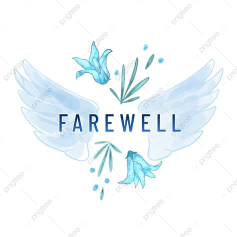 Farewell Vector Design Images Farewell With Wings And Bouquet