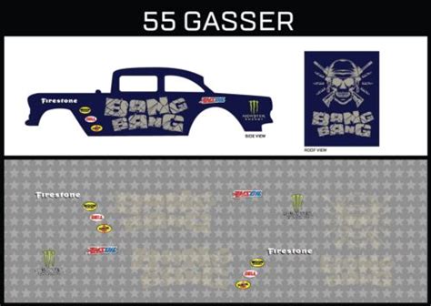 Hot Wheels Gasser Bang Bang Waterslide Printed White First Decals EBay