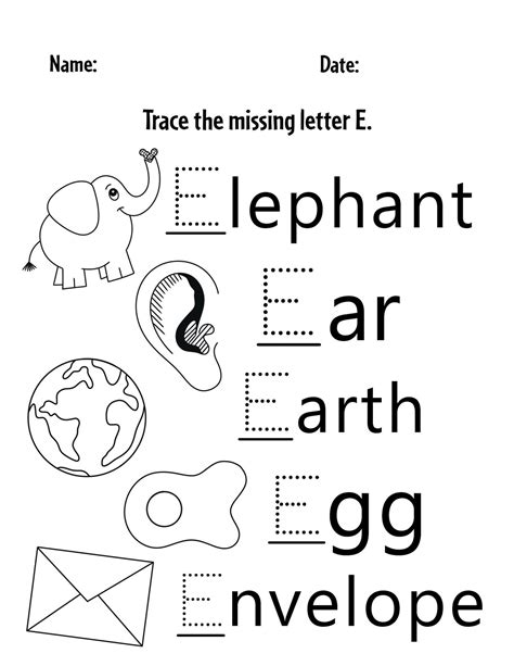 FREE Letter E Worksheets for Preschool! ⋆ The Hollydog Blog | Letter e